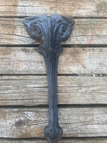 13.5" Vintage Cast Iron Bench Chair Replacement Leg Salvaged Cover