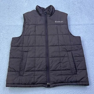 Ariat Crius Insulated Puffer Vest Mens XL Quilted Zip Banyan Bark Brown READ - Picture 1 of 13
