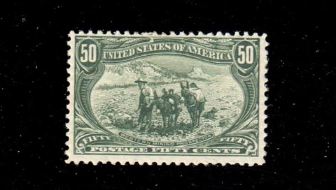 US Scott 291 Mint Hinged 50c Trans Mississippi Prospectors SCV $600.00 Cover