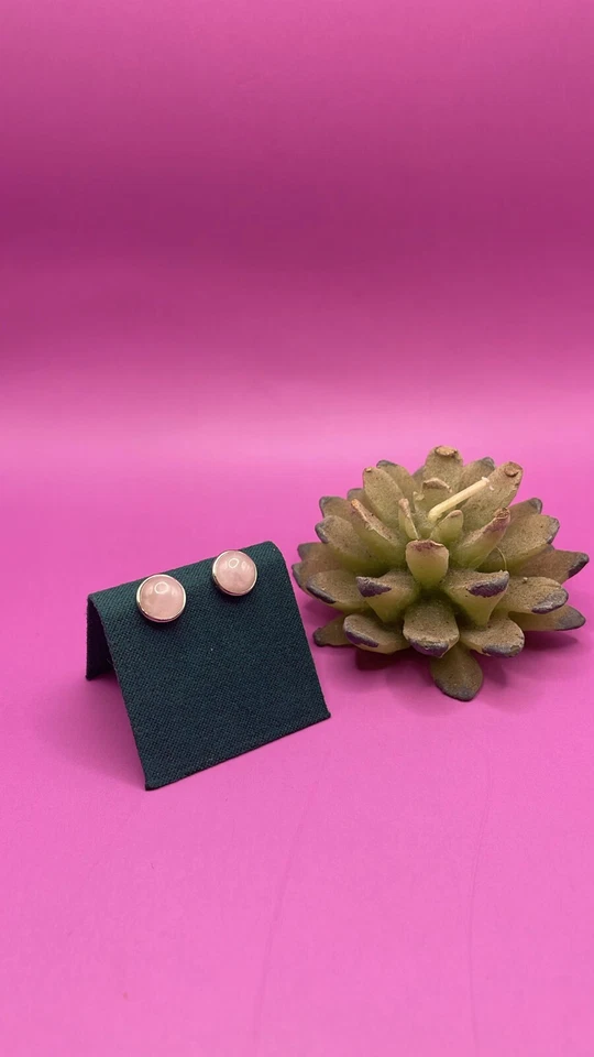 Orecchini Quarzo Rosa In Argento - Immagine 1 di 1