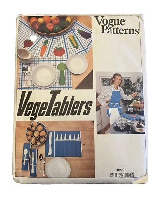 Sewing Pattern Vogue #1892 Vegetablers Kitchen Accessories Vintage 1980s Cut - Image 1 of 3