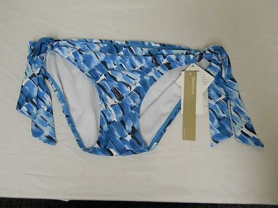 Perry Ellis New Womens Blue Side Tie Bathing Suit Medium Bikini Bottom - Image 1 of 3