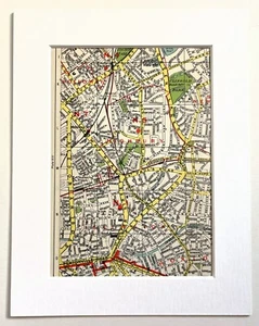 Antique 1930s London Map - Mounted - HIGHBURY, ISLINGTON, HOLLOWAY, HOXTON 9 - Picture 1 of 1