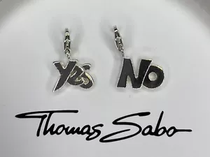 Thomas Sabo: word charms x 2, ‘yes’ (0720), ‘no’ (0722), silver, hallmarked - Picture 1 of 5