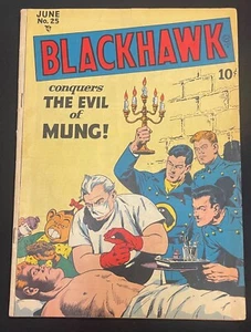 BLACKHAWK #25 giugno 1949 Il 1° Mung VG+ 4,5 - Foto 1 di 16