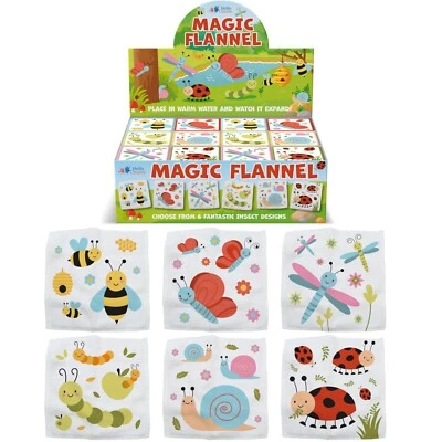 Insect Magic Flannel Compact Towel Kids Wash Cloth Stocking Filler Girls Boys - Image 1 of 4