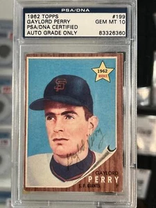 Firmato 1962 Topps Gaylord Perry #199 gemma PSA/DNA MT 10 - Foto 1 di 1