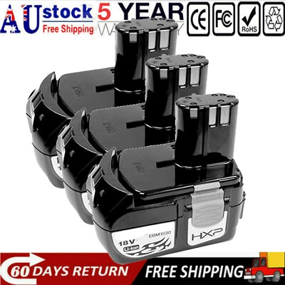 3x Genuine for Hitachi EBM1830 LI-ION 18v 5.0Ah Post Style Battery BCL1815 1840 - image 1 of 4