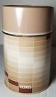 Thermos Division King Seeley KST Thermos Co Tan/Brown Rectangle Pattern EUC VTG
