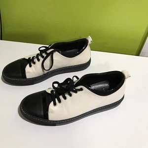 LANVIN Paris Schwarz & Creme Leder Sneaker Halbschuhe Gr. 40 (US 9) - Bild 1 von 24