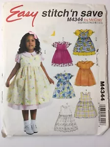 Stitch 'n Save 4344 Size 1 2 3 Toddlers' Dress Pinafores - Picture 1 of 2