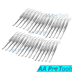 50 Pcs. Dental Tweezers Cotton Dressing Pliers Serrated Tip Dental Surgical Lab - Picture 1 of 3