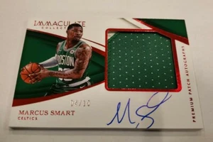 2017-18 Panini Immaculate Marcus Smart Ruby Premium Auto #4/10 Jumbo Patch SSP - Picture 1 of 8