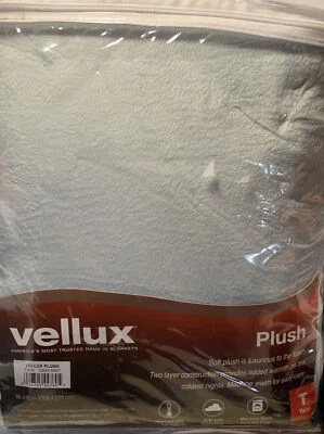 🧸 Vellux Plush Bed Blanket - Gray Mist, TWIN 90” X 66” 🆕 - Image 1 of 2