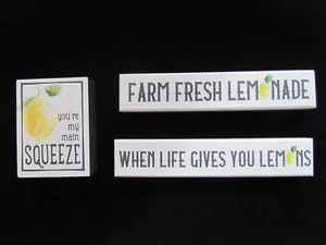 Letreros temáticos de limonada de limón / placa / 3 piezas NUEVO Collins granja recién exprimido  - Imagen 1 de 7