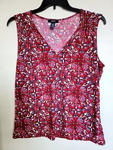Chaps Tank Top Bluse Damen Gr. XL rot V-Ausschnitt ärmellos Pullover - Bild 1 von 3
