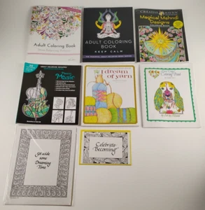 Lot of 6 Adult Coloring Books + Greeting Card + Separately Sealed Sheet - Bild 1 von 16