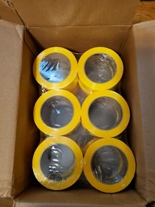 6 rolls - YELLOW - 3M 371 48mm x 100m Scotch Box Sealing Tape - Minnesota Seller - Picture 1 of 5