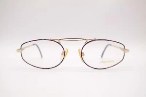 Vintage Alpina MCF 161 Gold Mehrfarbig oval Brille Brillengestell eyeglasses NOS - Picture 1 of 6