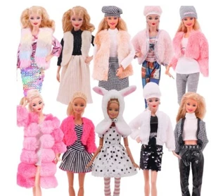 IDEA REGALO SET ABBIGLIAMENTO ACCESSORI BARBIE VESTITI CAPPOTTI PELLICCE - Picture 1 of 49