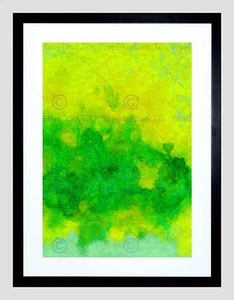 WATERCOLOUR PAINT PAINTING GREEN BLACK FRAME FRAMED ART PRINT PICTURE B12X9263 - Bild 1 von 14