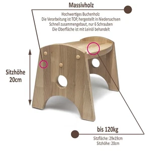 Holz Hocker Tritthocker Schemel Fußbank Fußhocker Bänkchen Holzhocker Kinder  - Bild 1 von 12