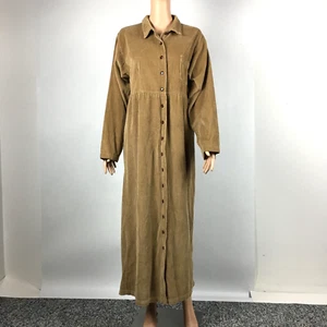 Camisa Maxi Vestido Vintage Kiko Marrón Pana Países Abotonada Para Mujer Talla L - Imagen 1 de 17