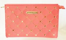100% Authentic Michael Kors Peach Gold Diamond Lined Cosmetic Case Makeup Bag