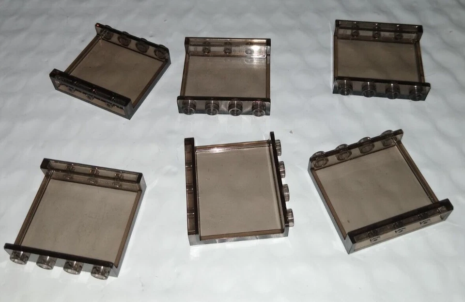 Lego x6 Transparent Black 1x4x3 Wall Panel, Side Supports, 87543 free ship - Image 1 of 1