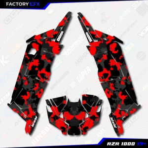 Black & Red Distressed Racing Graphics kit fits Polaris RZR XP 1000 4 Door 19-23 - Foto 1 di 2