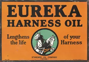 EUREKA HARNESS OIL ADVERTISING METAL SIGN - Picture 1 of 1