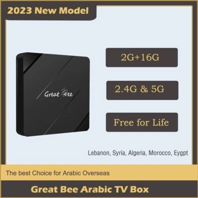 Great Bee Arabic TV Box 2023 Neues Modell 2G+16G 4K Lebenslang kostenlos 5G Box - Bild 1 von 4