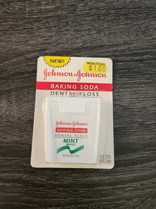 Johnson & Johnson,  Dental Floss, Mint, Waxed,Baking Soda Waxed 50yd, 1993, NOS - Picture 1 of 10