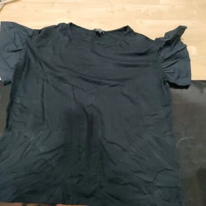 Womens halogen black short sleeve blouse sz m - Picture 1 of 6