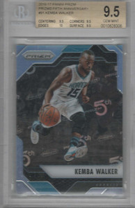 KEMBA WALKER 2016-17 PANINI PRIZM 5TH ANNIVERSARY SILVER #/5 3/5 BGS 9.5 🔥