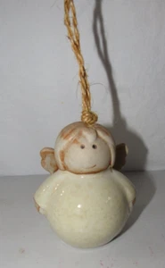 RETRO HANDGEFERTIGTER MOLLIGER ENGEL TON KERAMIK CHRISTBAUMSCHMUCK ZUM AUFHÄNGEN - Bild 1 von 7