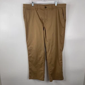 St. John's Bay Herren Hose Größe 40x30 Super Stretch Bund Braun Gerade Neu mit Etikett - Bild 1 von 8
