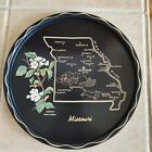 Vintage MISSOURI State Souvenir Tray 11" Flower Map Tin Plate 