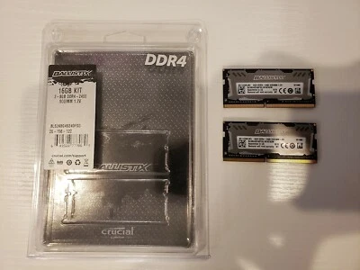 Crucial Ballistix Sport 16GB Kit DDR4 2400 19200 SODIMM BLS2K8G4S240FSD Memory - Image 1 of 4