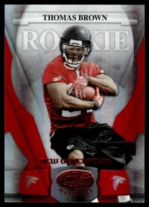 2008 Leaf Certified Materials Mirror Red Thomas Brown Rookie 050/100 Atlanta - Picture 1 of 2