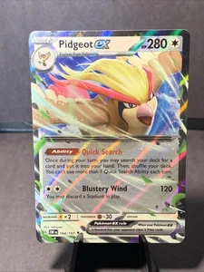 Pokemon Juego de Cartas Coleccionables Pidgeot EX Obsidian Flames Ultra Raro Tarjeta Holográfica 164/197 Casi Nuevo/Muy Nuevo - Imagen 1 de 2