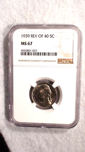 1939 P REVERSE OF 40 NGC MS67 GEM UNC Jefferson Nickel 5C Coin PRICED TO SELL! - Picture 1 of 4
