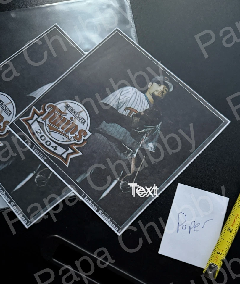 Foto recortada de papel de béisbol de los gemelos de Minnesota MLB de Johan Santana 6,5 x 6,5 pulgadas Foto 1 de 3