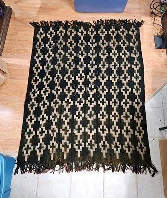 Poncho de Lana Mapuche Ikat 50"x70" LEER Sudamérica Chile Manta Jefe Foto 1 de 4