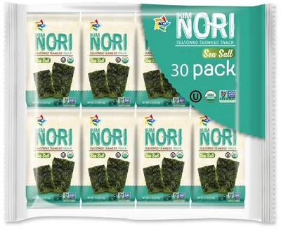 Organic Kimnori Seasoned Roasted Seaweed Snacks - Sea-Salt  Kim Nori 30 Packs - Image 1 of 4
