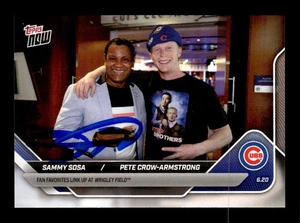SAMMY SOSA SIGNED 2025 TOPPS NOW #324 W/ PETE CROW-ARMSTRONG BAS STICKER COA - Picture 1 of 2