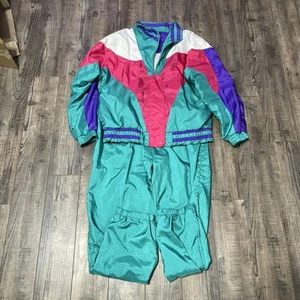 Vintage 80s 90s Lavon by Cheerful Corp Colorful Windbreaker Size Small Drawstrin - Picture 1 of 14