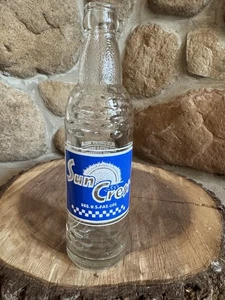 Vintage Sun Crest Sodaflasche Klarglas Blau & Weiß 10 Unzen Durham NC - Bild 1 von 8