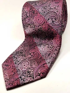 JON RANDALL Handmade 100% Silk Tie Men's 61" Long Burgundy Red Purple Black NEW - Picture 1 of 4