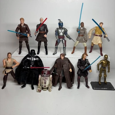 Lote de 11 figuras de acción sueltas de colección Star Wars La venganza de los Sith con armas Hasbro Foto 1 de 4